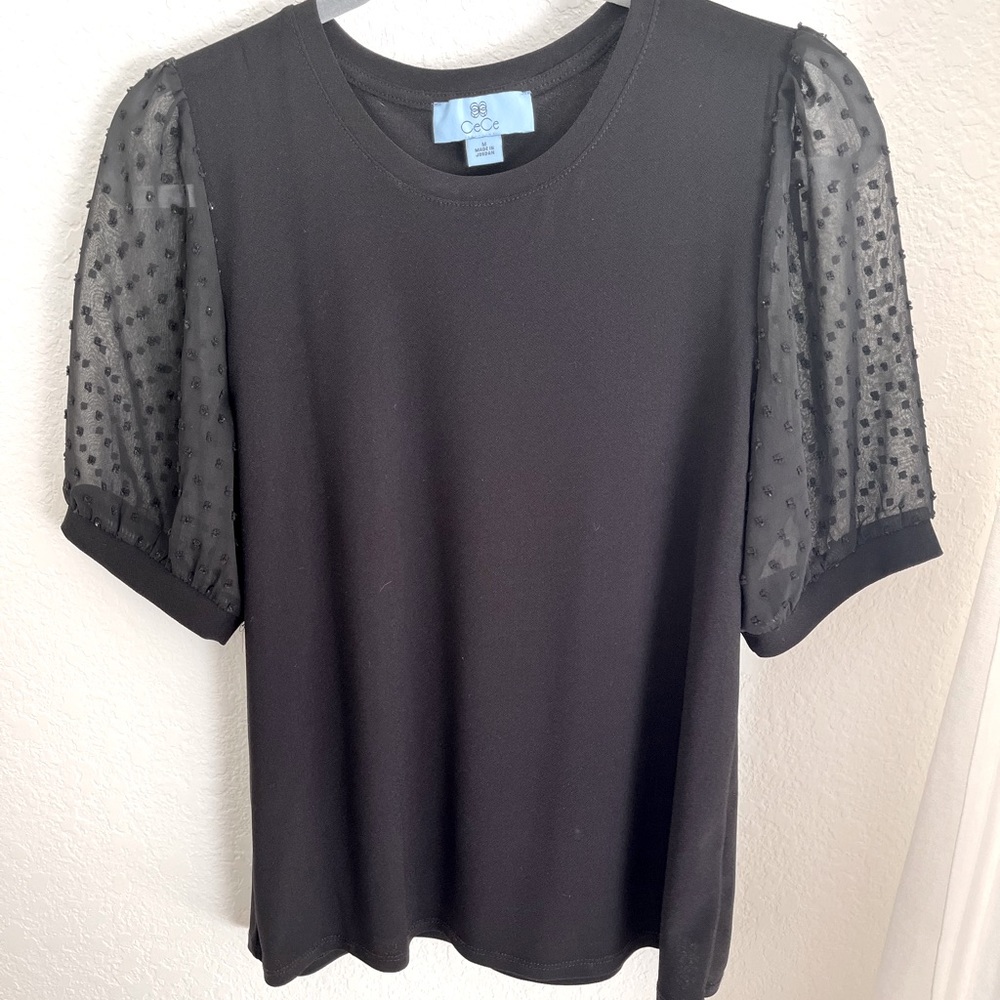 CeCe Top, black, size Medium.
